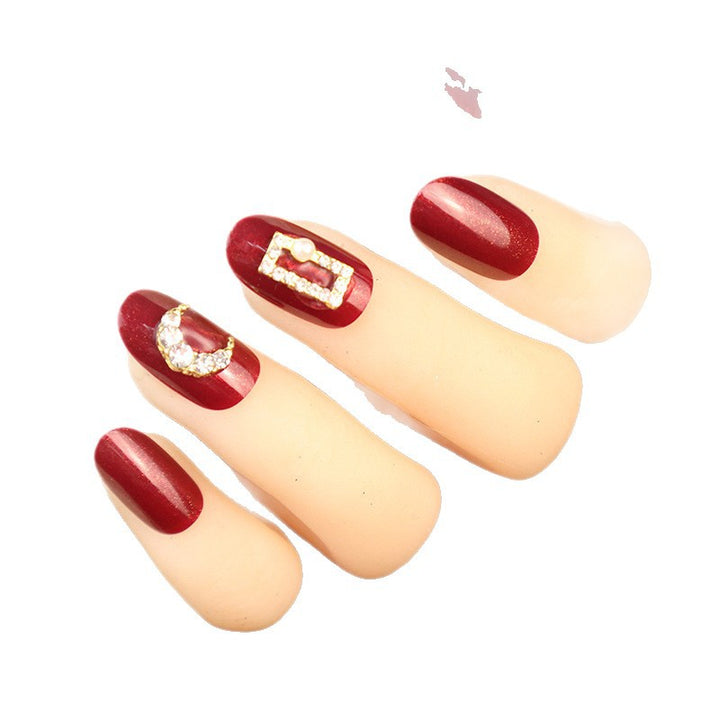 Elegant Rhinestone-Embellished Press-On Nail Set