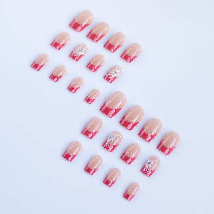 Floral Acrylic Nail Art