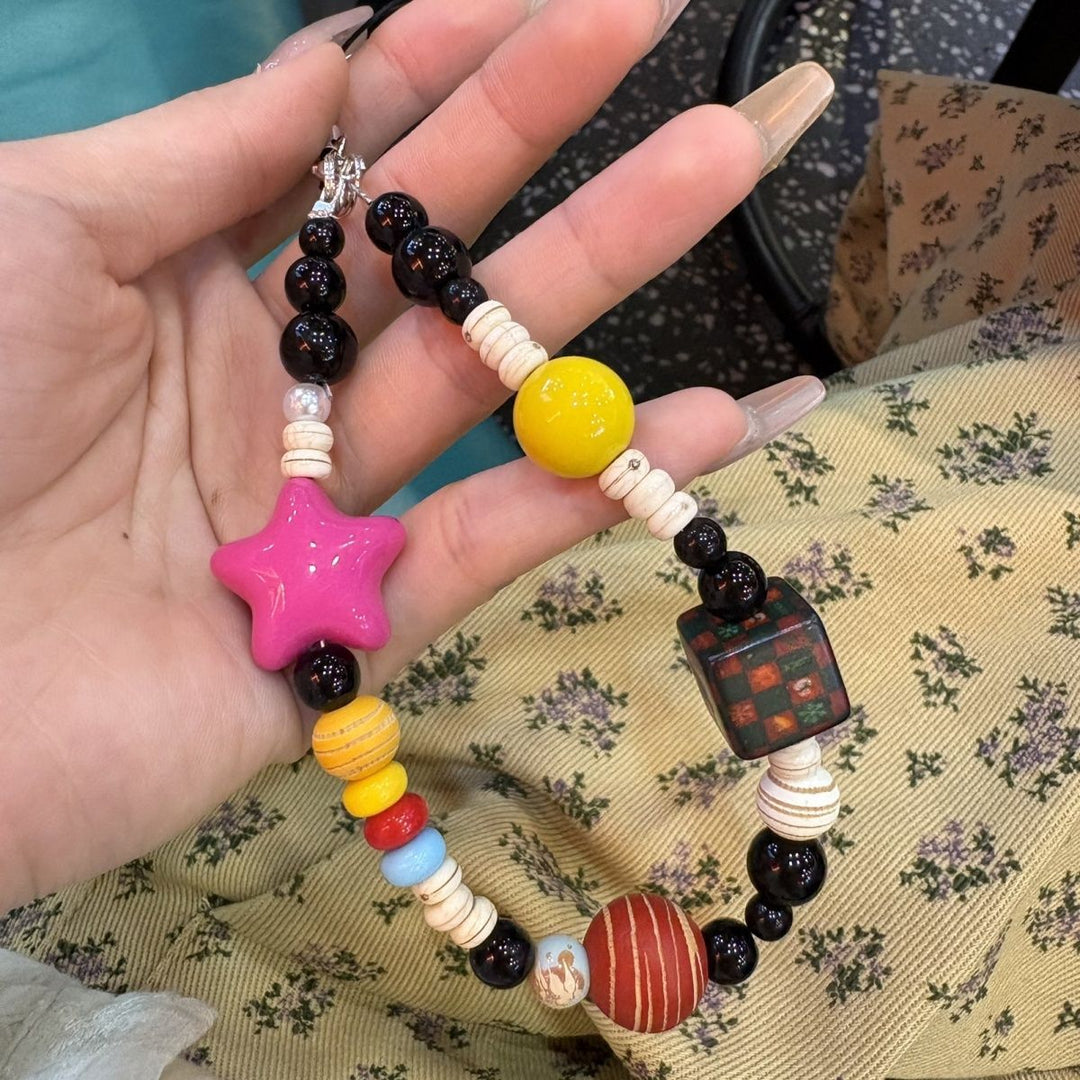 Fun-Themed Beaded Charm Necklace Kalsten