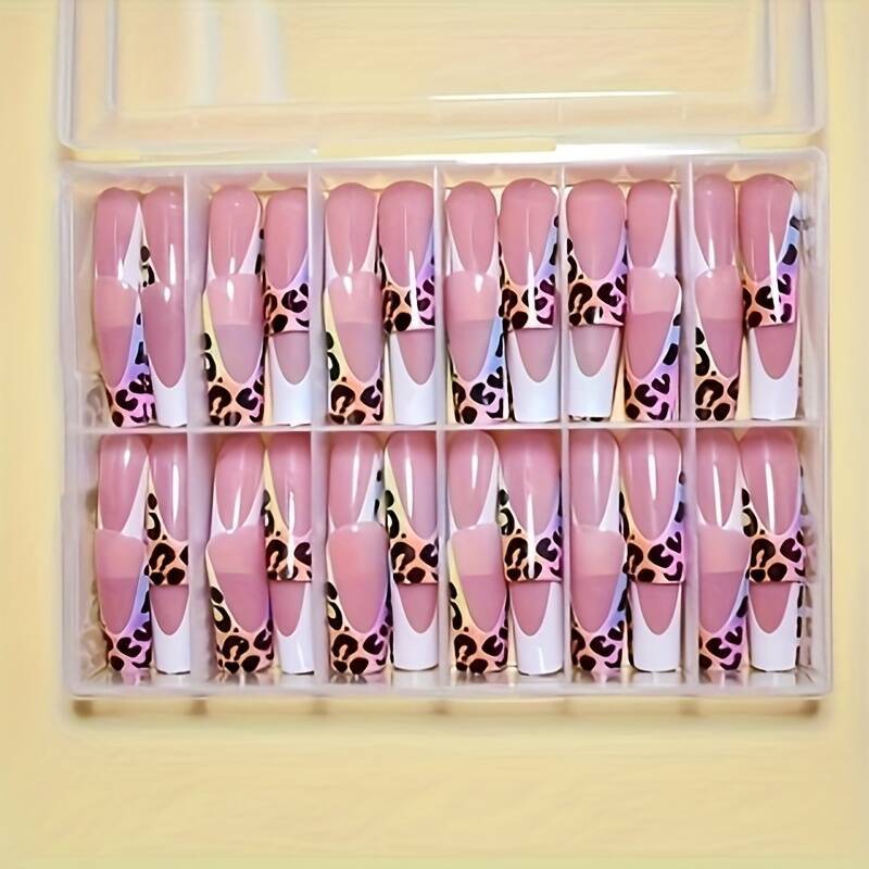 Stylish Press-On Nail Set with Leopard Design Kalsten