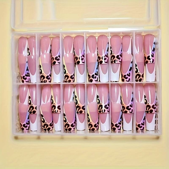 Stylish Press-On Nail Set with Leopard Design Kalsten