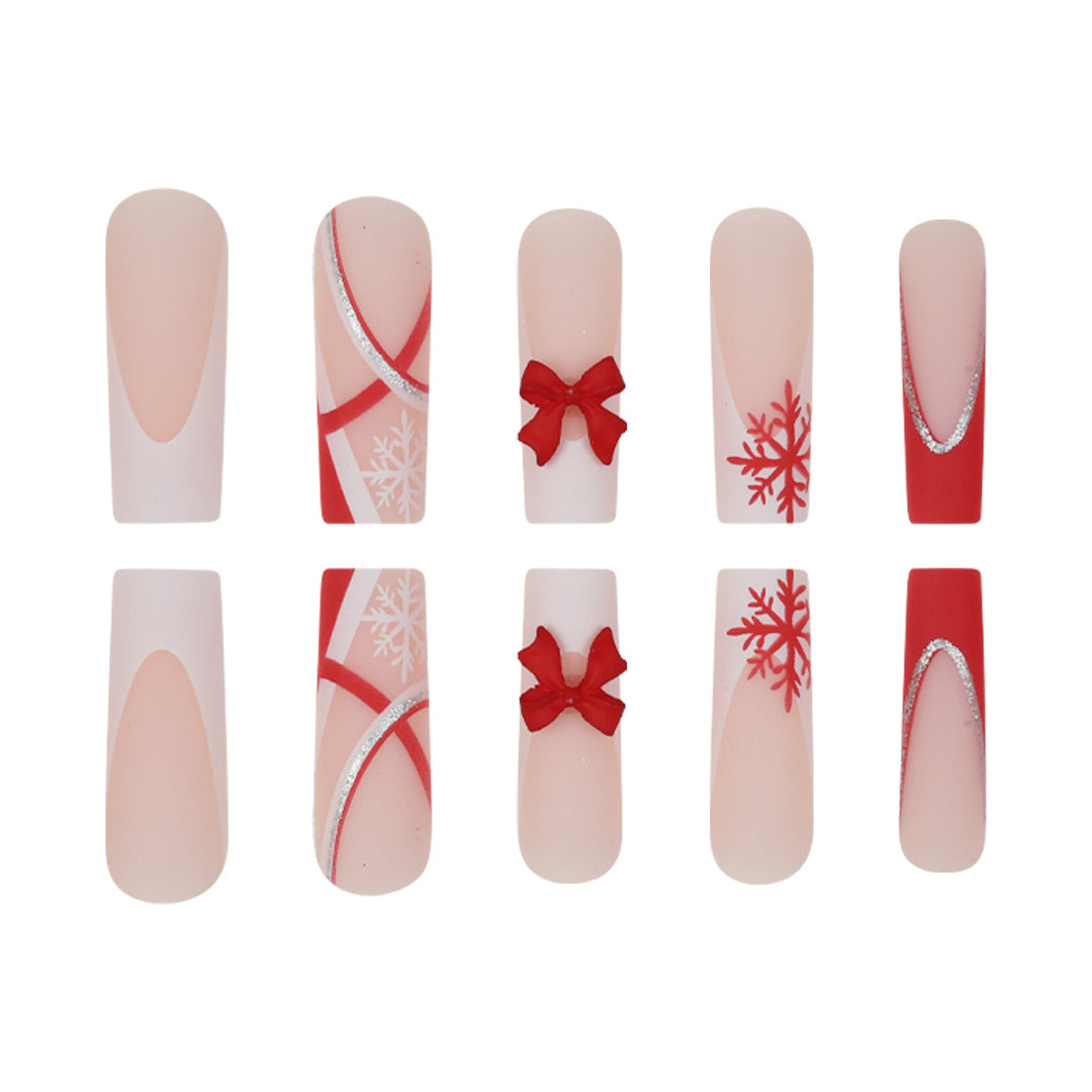 Festive Christmas Themed Press-On Nail Art Kalsten