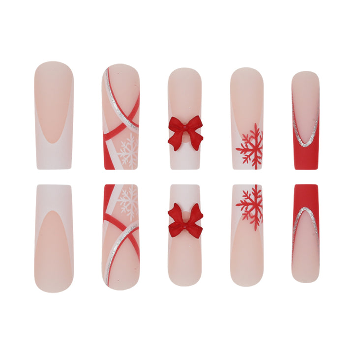 Festive Christmas Themed Press-On Nail Art Kalsten