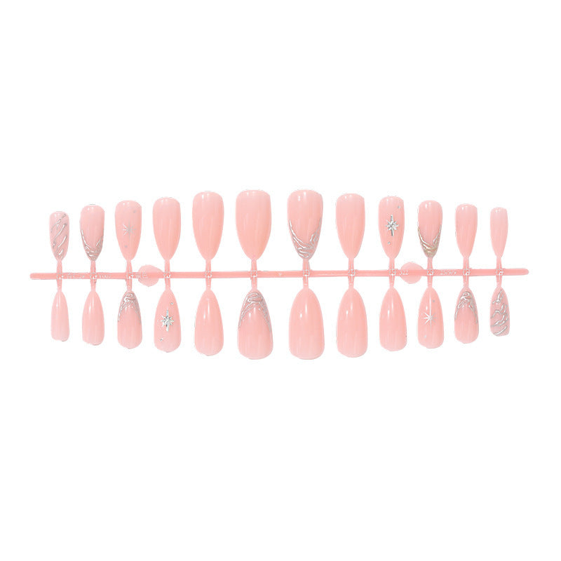 Creative Nail Art Set with Delicate Flower and Glitter Accents Kalsten