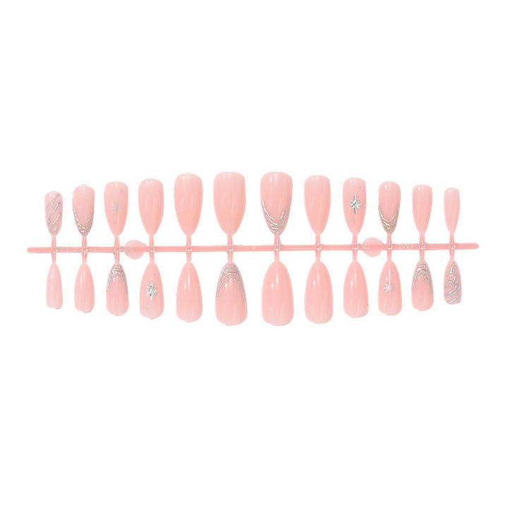Creative Nail Art Set with Delicate Flower and Glitter Accents Kalsten