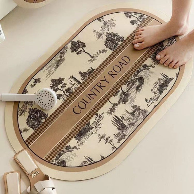 Elegant Country-Themed Bathroom Mat Kalsten