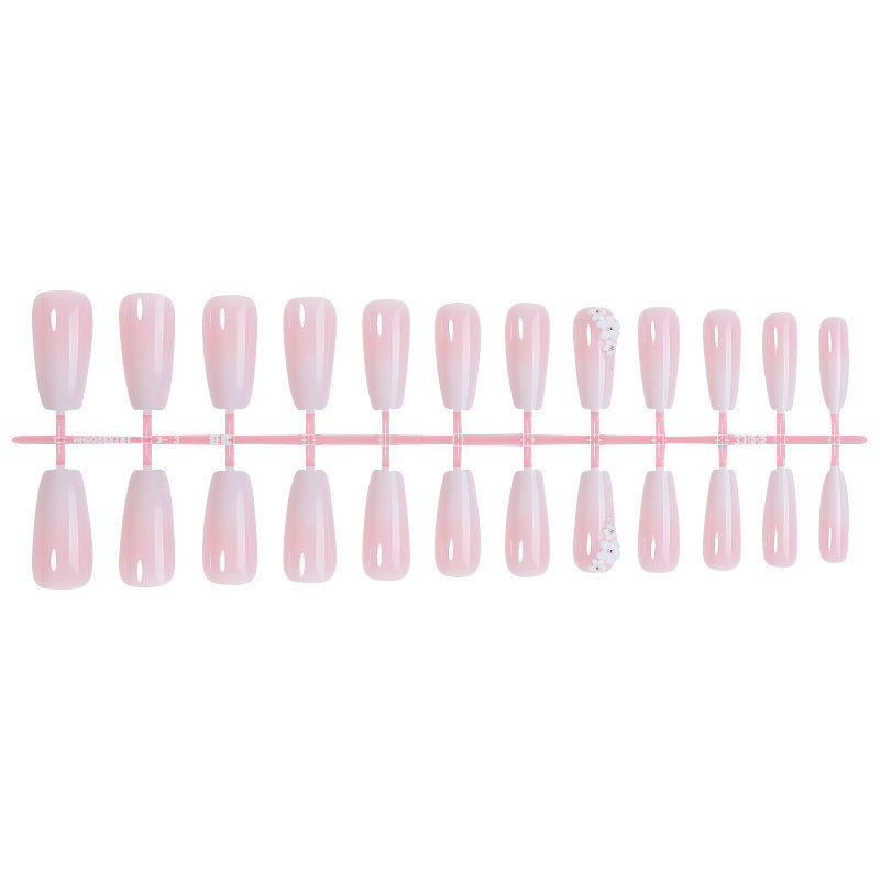 Elegant Press-On Nail Set with Floral Accents Kalsten
