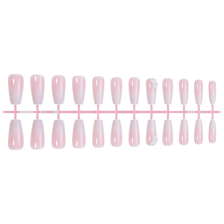 Elegant Press-On Nail Set with Floral Accents Kalsten