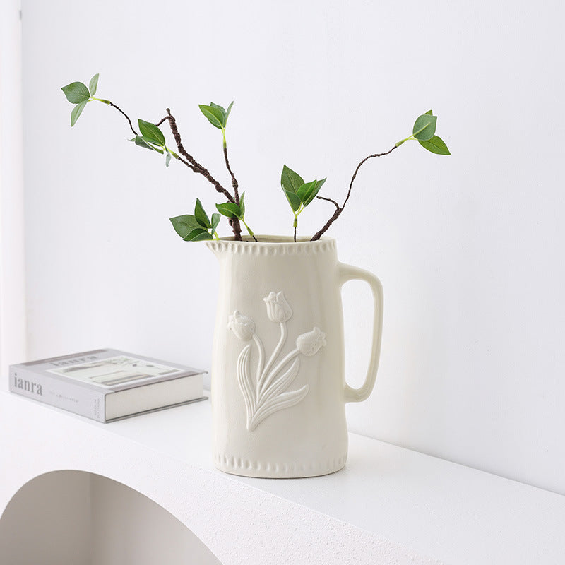 Elegant Decorated Ceramic Pitcher