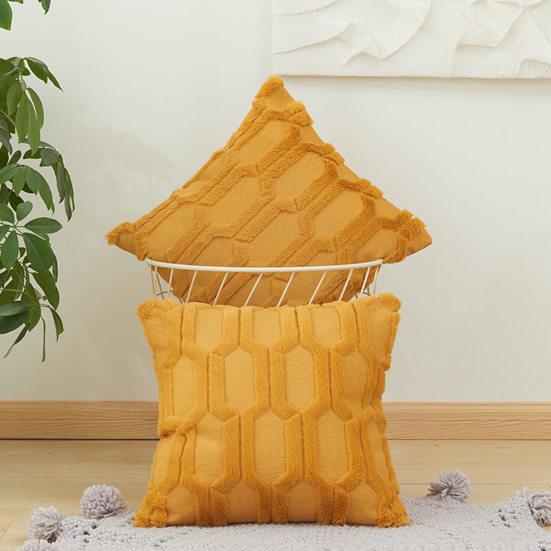 Textured Hexagonal Decorative Throw Pillow Set