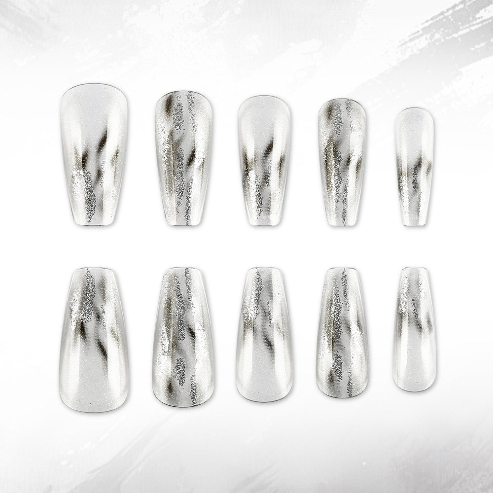Elegant Metallic Finish Press-On Nails Kalsten