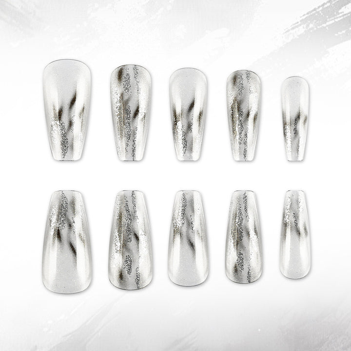 Elegant Metallic Finish Press-On Nails Kalsten