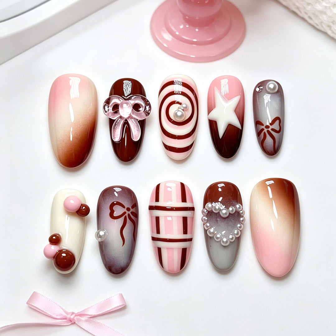 Artistic Decorative Press-On Nails