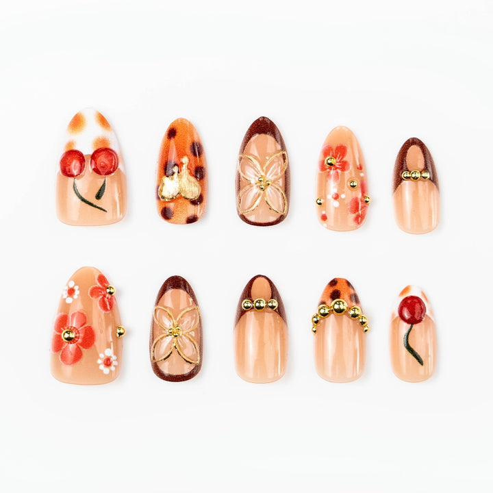 Exclusive art nail collection with floral designs Kalsten