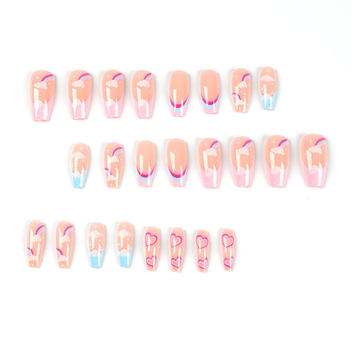 Artificial nail art with rainbow design Kalsten