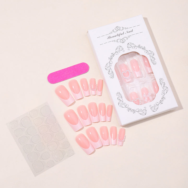 Decorative Pearl-Accented Press-On Nail Set