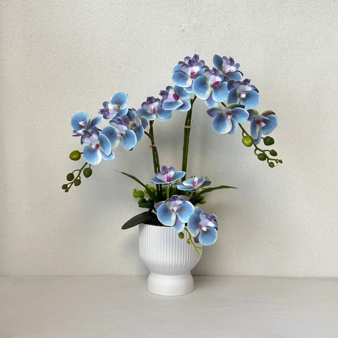 Lifelike Orchid Plant Arrangement for Tabletop Decor