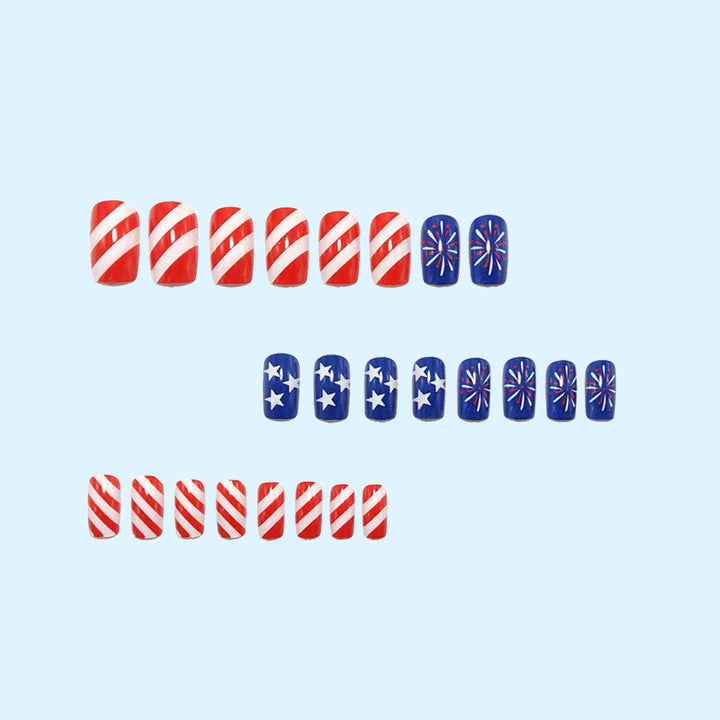 Creative artificial nails in patriotic designs Kalsten