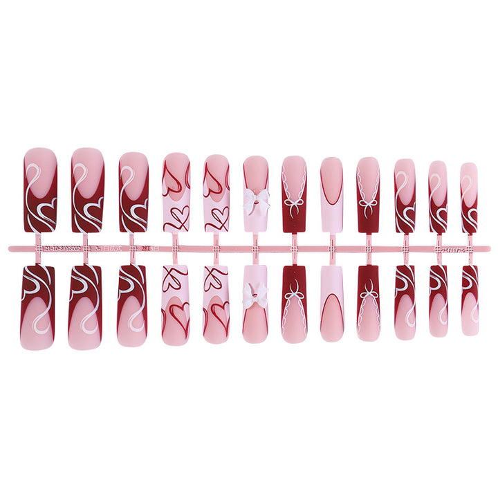 Decorative Heart-Themed Press-On Nails kalsten