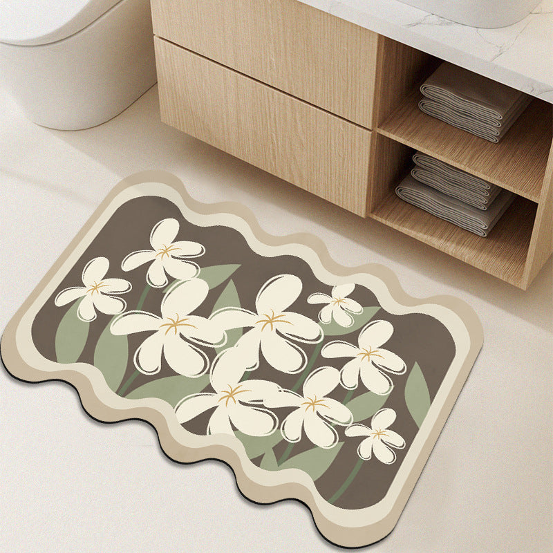 Floral Patterned Bathroom Mat
