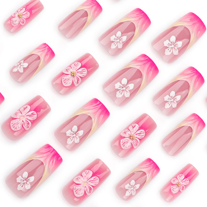 Artistic Nail Extensions with Floral Designs Kalsten