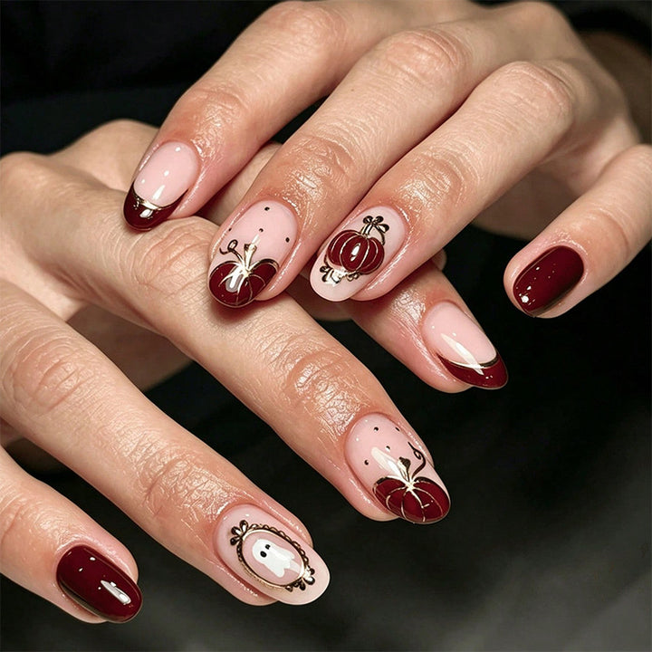Artful nail tips with autumn design Kalsten