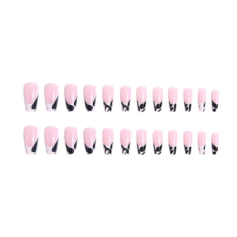 Exclusive artificial nails with elegant black and white patterns Kalsten