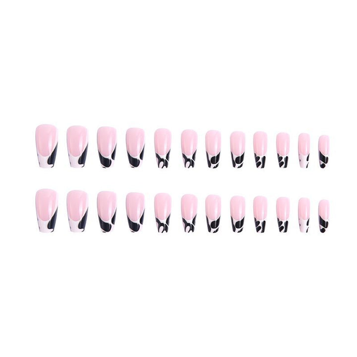 Exclusive artificial nails with elegant black and white patterns Kalsten