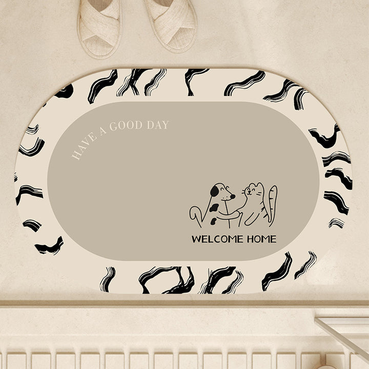 Playful Pet-Themed Welcome Mat