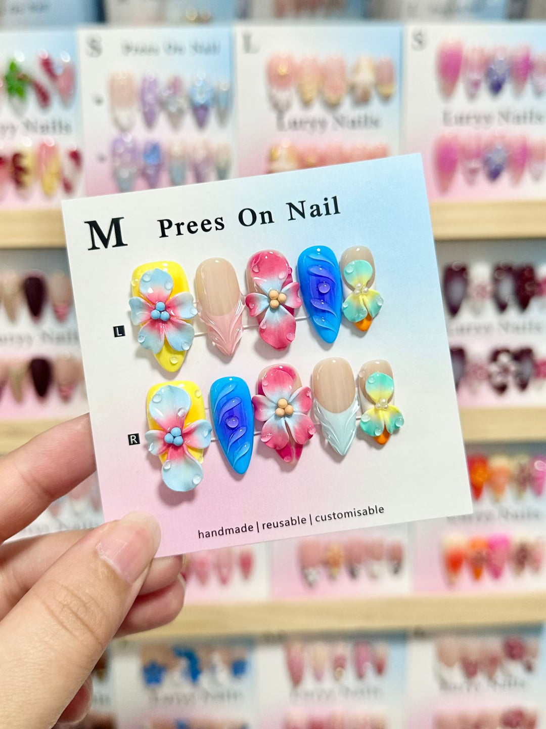 Artistic Floral Press-On Nail Collection