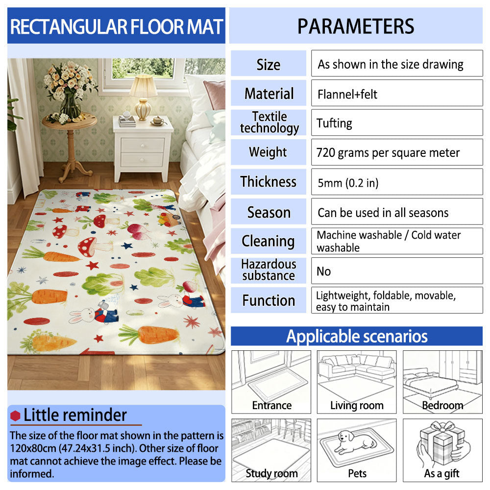 Playful Garden-Themed Area Mat