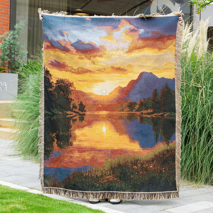 Scenic Landscape Woven Throw Blanket