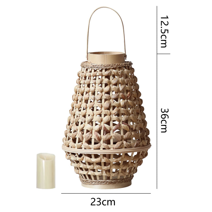 Elegant lantern made of braided rattan Kalsten