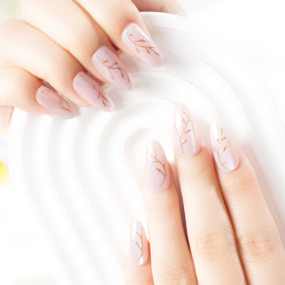 Elegant Botanical Press-On Nail Art Kalsten
