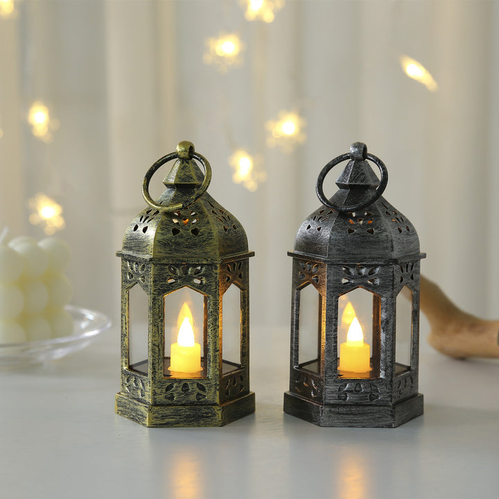 Moroccan Style Hexagonal Metal LED Lantern Kalsten