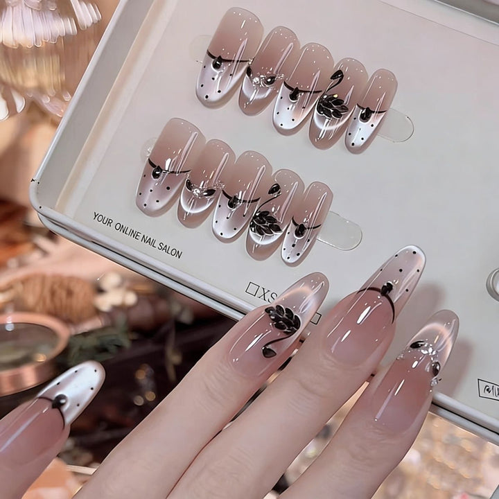 Elegant Nail Art Extensions with Pearl Accents Kalsten