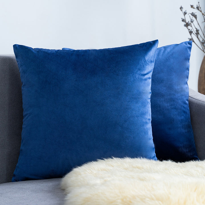 Ultra-Soft Velvet Square Decorative Pillow Cover with Minky Back and Invisible Zipper