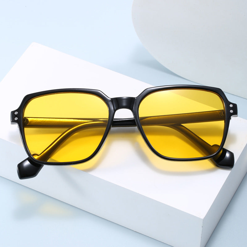 Women's fashionable square sunglasses with yellow lenses Kalsten