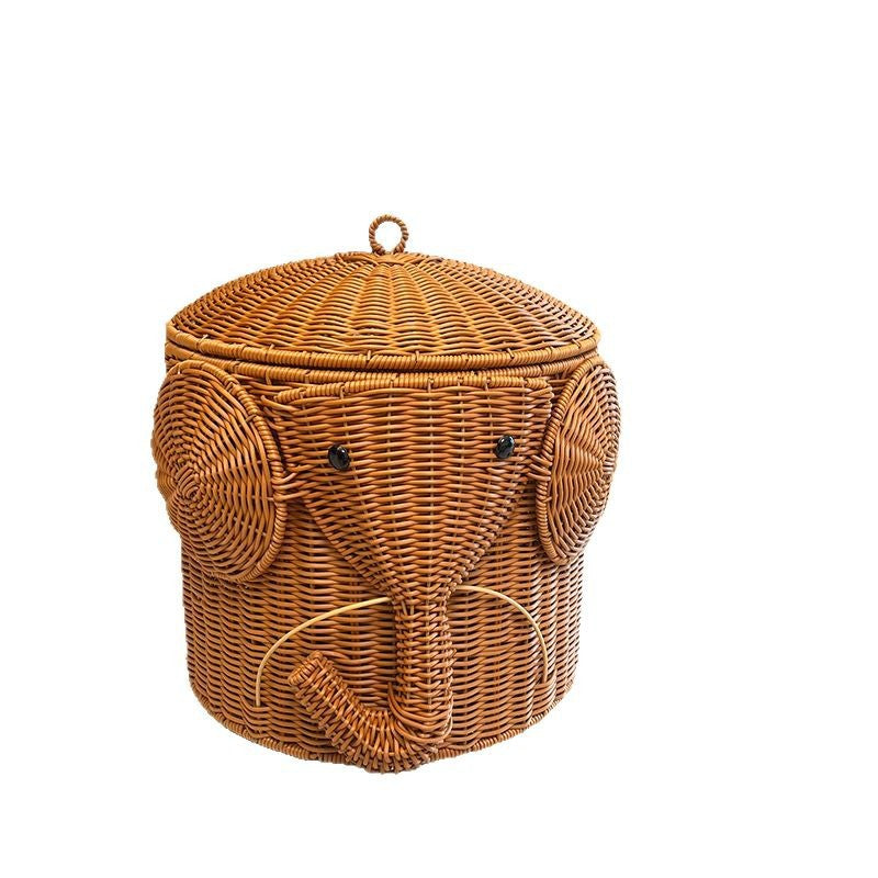 Elephant-Shaped Woven Storage Basket Kalsten