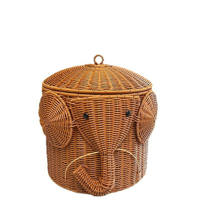 Elephant-Shaped Woven Storage Basket Kalsten