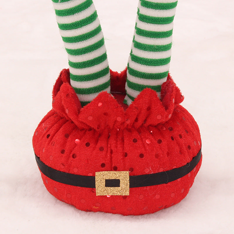 Christmas plush figure with movable elf pillars