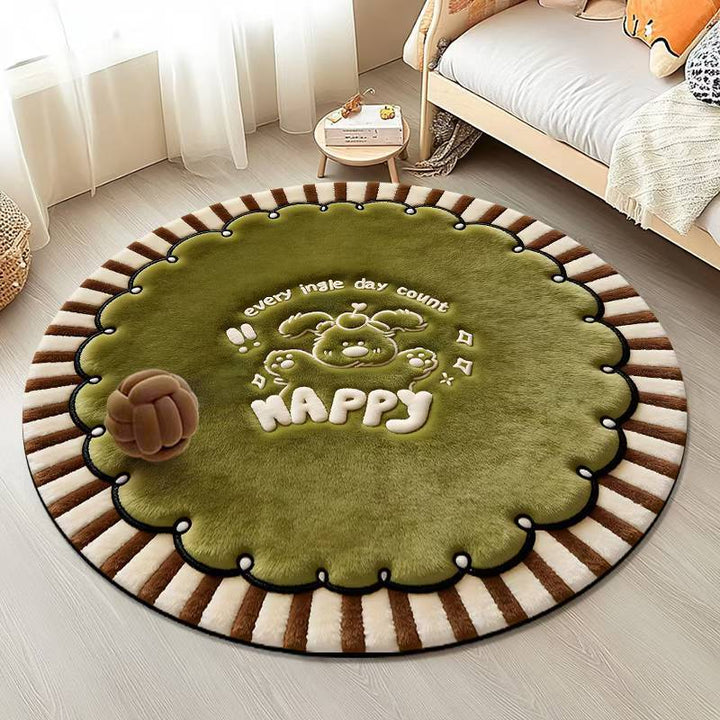 Playful Round Plush Area Rug