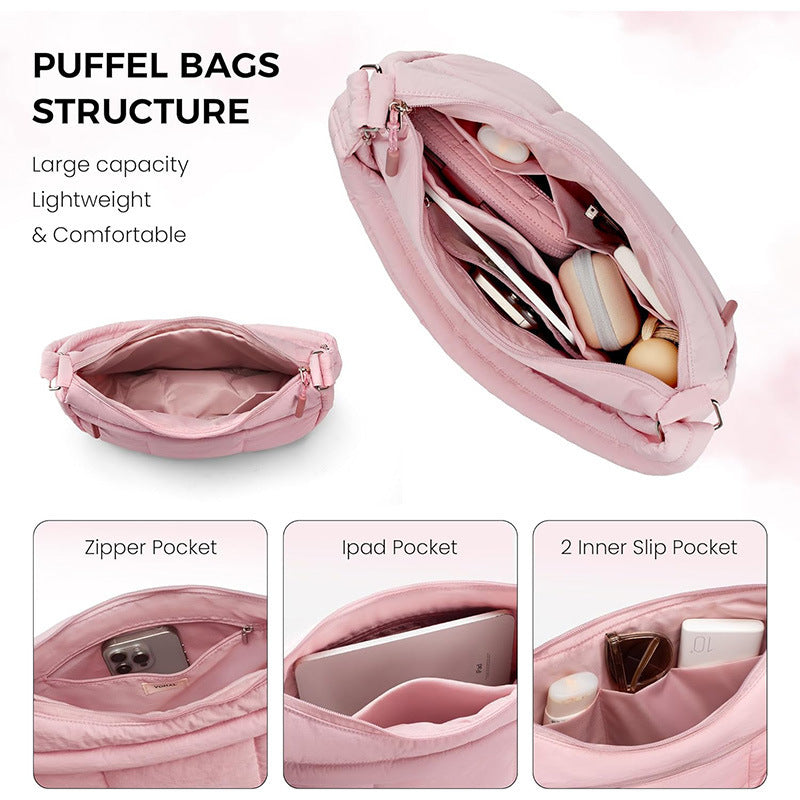Fashionable shoulder bag with padded shoulder strap and multiple compartments Kalsten