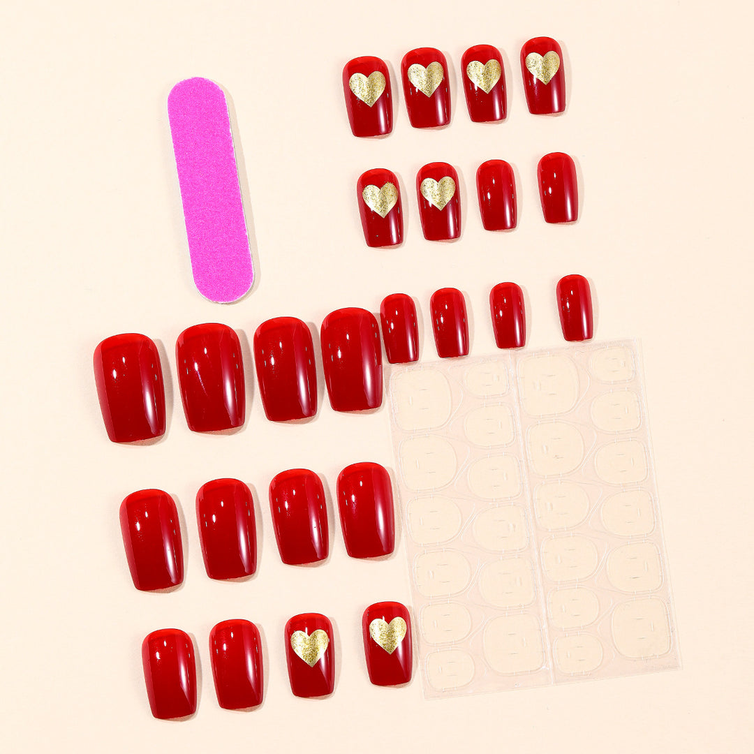 Heart-Embellished Nail Art Set Kalsten