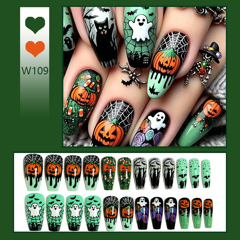 Artificial nail set with spooky Halloween designs Kalsten