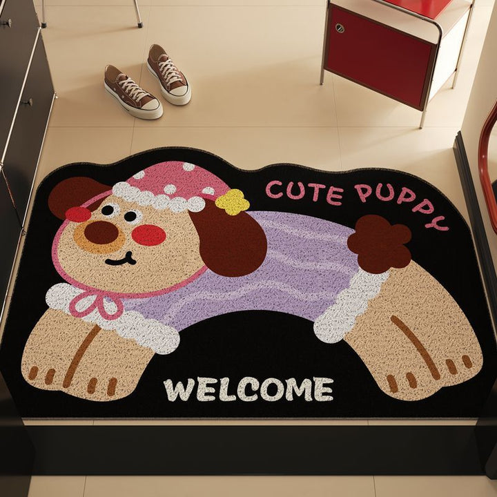 Playful Dog-Themed Welcome Mat