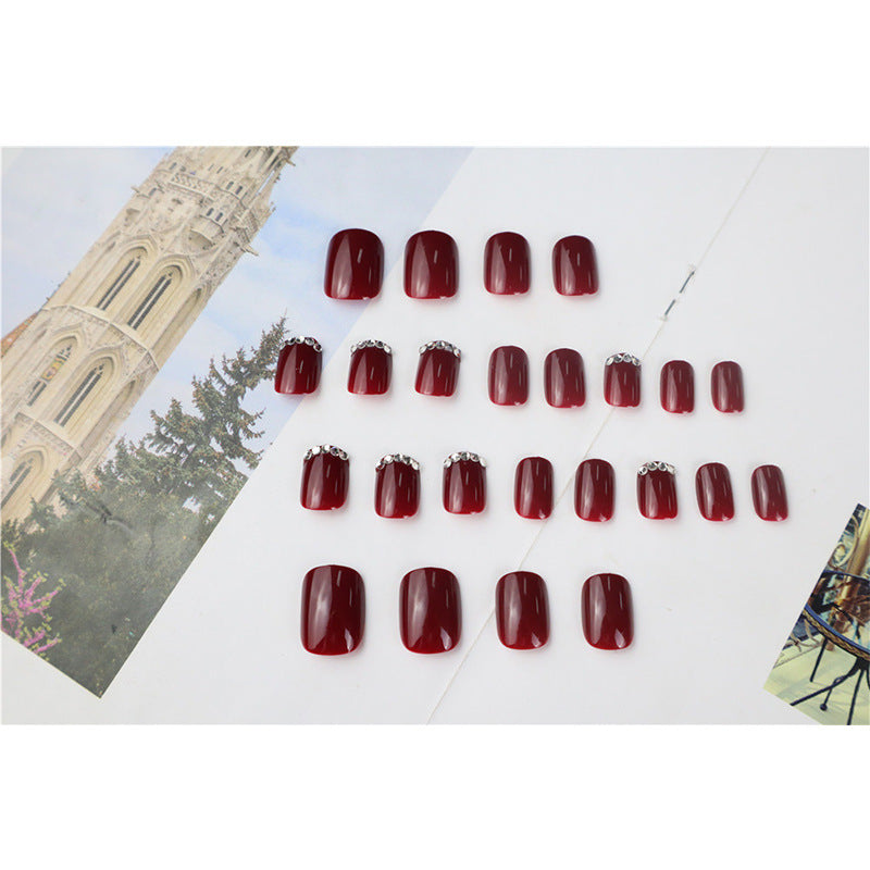 Elegant Rhinestone-Embellished Press-On Nails