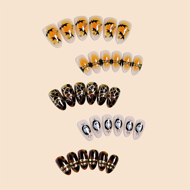 Artificial nails with Halloween motifs and glitter details Kalsten