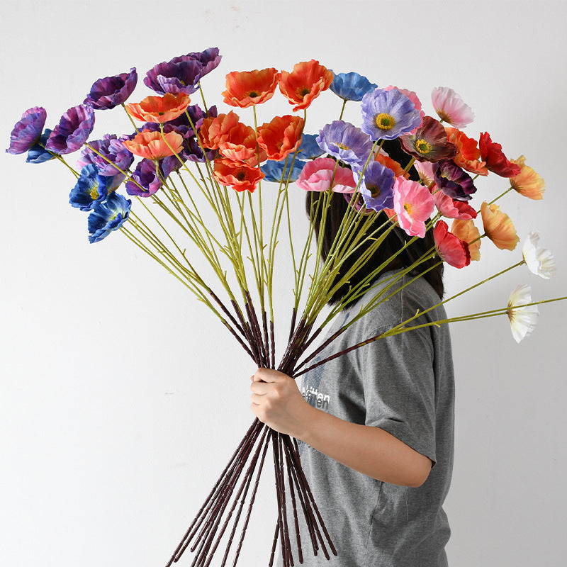 Decorative Artificial Poppy Flower Stem