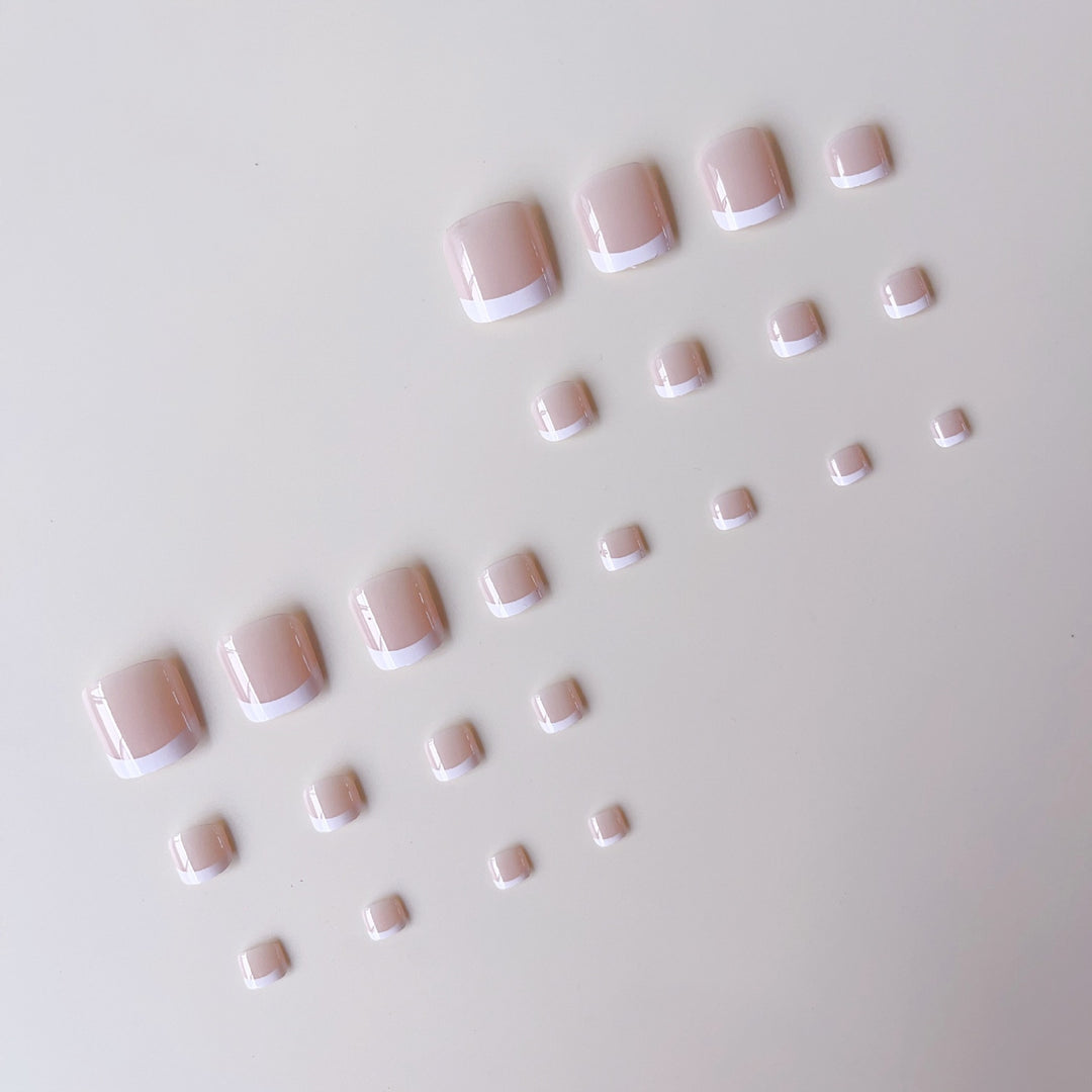 Nail care set with elegant French tips and shine Kalsten